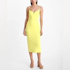 Express Vibrant Yellow Midi Dress